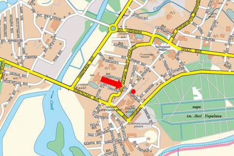 Citylight B in Lutsk, 1.8x1.2  Levcanivs'koi st. (kol. Medvedeva st.), bila budivli sudu scheme