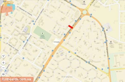 Billboard B in Lutsk Sobornosti av., 6 scheme