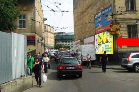 Billboard A in Lviv, 3x6  Kostomarova st., 8 / Rustaveli st. Photo 1