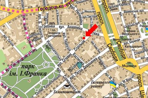 Citylight B in Lviv, 1.8x1.2  Sicovih Stril'civ st., 6 scheme