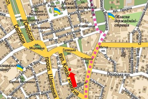 Citylight A in Lviv, 1.8x1.2  Knaza Romana st., 26, navproti gotelu "Swiss" scheme