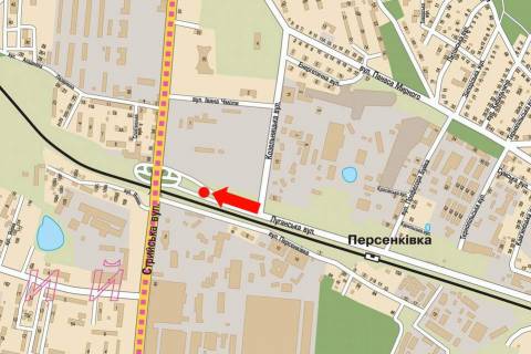 Billboard A in Lviv, 3x6  Lugans'ka st., bila AZS, v bik Strijs'koi st. scheme