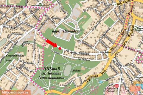 Scrolller, Scroll A in Lviv, 2.3x3.14  Vitovs'kogo st., park im. Bogdana Hmel'nic'kogo, zupinka - 154631 scheme