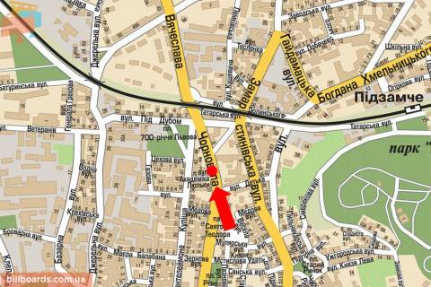 Cityscroll A in Lviv, 1.8x1.2  Cornovola av., 39 / Pid Dubom st., rozdil'nik, z centru scheme