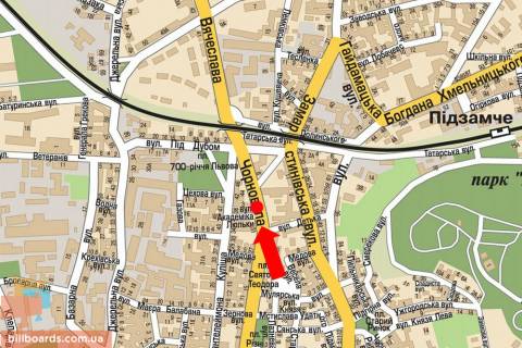 Cityscroll A in Lviv, 1.8x1.2  Cornovola av., 39 / Pid Dubom st., rozdil'nik, z centru scheme