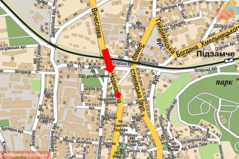 Cityscroll A in Lviv, 1.8x1.2  Cornovola av. / Det'ko st., Rozdil'nik, v centr scheme