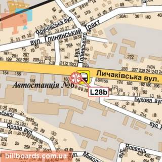 Billboard B in Lviv Licakivs'ka st., 162 scheme