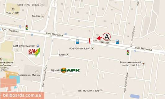 Prismatron, Prism A in Lviv Naukova st., 16, v storonu Kul'parkivs'ka st. - 135558 scheme