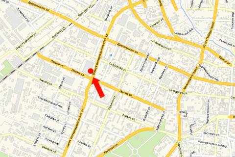 Billboard B in Melitopol Voinov-Internacionalistov st. - st. Get'manskaa, (byvs. st. Lenina), v centr scheme