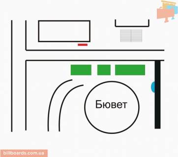 Billboard A in Morshyn Parkova st., 3a, bila central'nogo buvetu scheme
