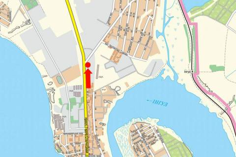 Billboard A in Mykolaiv, 3x6  Geroiv Stalingradu av., 101, Tirnivs'kij roz''izd, bila Novoi Posti, supermarketu "ATB", z centru scheme