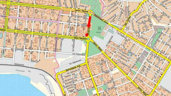 Prismatron, Prism A in Mykolaiv Bogoavlens'kij av. (kol. Zovtnevij av.) / Pogranicna st. (kol. Cigrina st.), 246, kil'ce avtovokzalu, bila supermarketiv "Velika Kisena", "Tehnopolis" - 19631 scheme