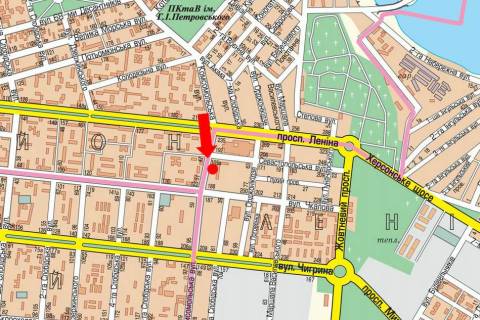 Billboard B in Mykolaiv, 3x6  6-ta Slobids'ka st. (kol. Komsomol's'ka st.), 46, bila BT <<Pivdennij Bug>>, z centru (flazok) scheme