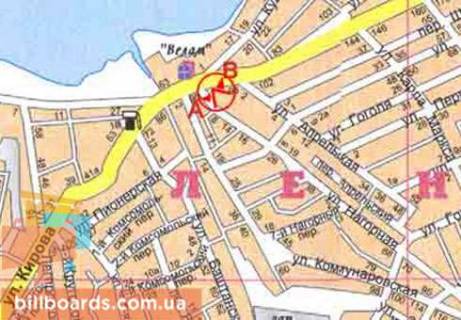 Billboard  in Mykolaiv Troickaa st. (byvs. Kirova st.), 90 / Nagornaa st., vozle VTF "Velam" scheme