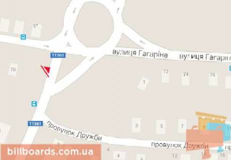 Billboard  in Mykolaiv Bogoavlenskij av. (byvs. Oktabr'skij av.) / Gagarina st., iz centra scheme