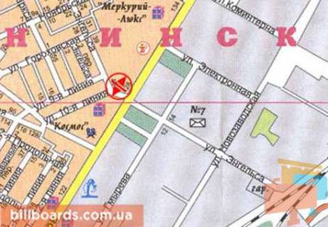 Billboard  in Mykolaiv Kosmonavtov st., 128, vozle TRC "33 kvadratnyh metra", supermarketa "ATB" scheme