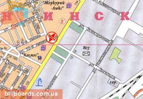 Billboard  in Mykolaiv Kosmonavtov st., 128, vozle TRC "33 kvadratnyh metra", supermarketa "ATB" scheme