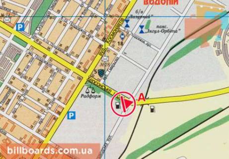 Billboard  in Mykolaiv Hersonskoe sosse / Novozavodskaa st., v centr scheme