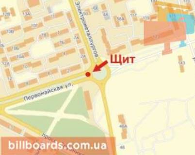 Billboard  in Nikopol Trubnikov av. / Elektrometallurgov st. scheme