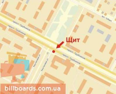 Billboard  in Nikopol Trubnikov av., 25 scheme