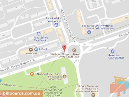 Billboard A in Nikopol, 6х3  av.Trubnikiv, 2 na rozdilovij smuzi scheme