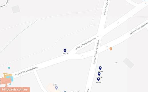 Billboard A in Nikopol, 6х3  st.Persotravneva - st.Patriotiv Ukraini, navproti AZS, perehresta u napramku cetral'noi castini mista, persotravnevogo rinku scheme