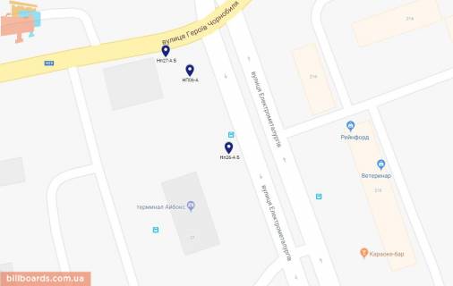 Billboard A in Nikopol, 6х3  prosp.Elektrometalurgiv, avtovozkzal, poruc z VARUS, napramok ruhu v centr scheme