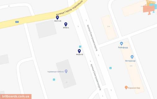 Billboard B in Nikopol, 6х3  prosp.Elektrometalurgiv, avtovozkzal, poruc z VARUS, napramok ruhu z centru scheme