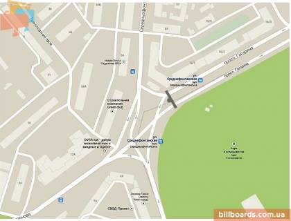 Prismatron, Prism A in Odessa Gagarina av. - Seredn'ofontans'ka pl., park Kosmonavtiv, v storonu Artilerijs'koi st. - 125943 scheme