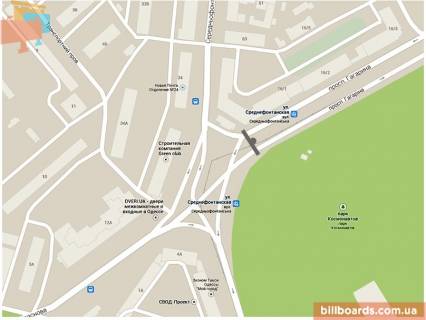 Prismatron, Prism A in Odessa Gagarina av. - Seredn'ofontans'ka pl., park Kosmonavtiv, v storonu Sevcenka av. - 125917 scheme