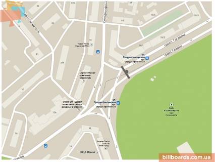 Prismatron, Prism A in Odessa Gagarina av. - Seredn'ofontans'ka pl., park Kosmonavtiv, v storonu Sevcenka av. - 125918 scheme