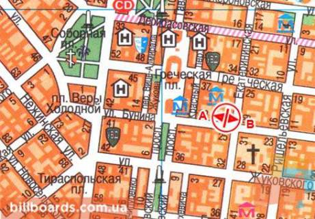 Citylight  in Odessa Bunina st., 26, vozle TRC "Kadorr", supermarketa "Sil'po" scheme