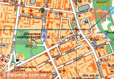 Citylight  in Odessa Sevcenko av., vozle BC "Sevcenkovskij", iz centra scheme