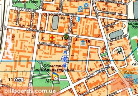 Citylight  in Odessa Sevcenko av., naprotiv BC "Sevcenkovskij", vozle  restorana "McDonald's" scheme