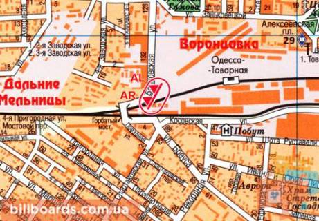 Billboard A in Odessa, 3x6  Balkivs'ka st., 213 scheme