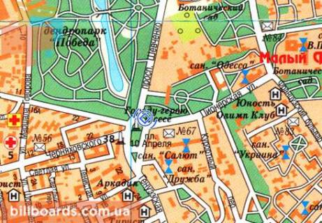 Citylight  in Odessa Akademiceskaa st. (byvs. Pionerskaa st.) / Sevcenko av., vozle TRC "Sady Pobedy" scheme