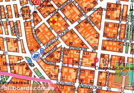 Citylight  in Odessa Tiraspol'skaa st., 37, v storonu Bazarnoj st. scheme