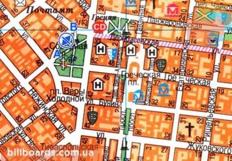 Citylight  in Odessa Sobornaa pl. / Sadovaa st. scheme