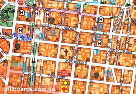 Citylight  in Odessa Bunina st., 40, v storonu Aleksandrovskogo av. scheme