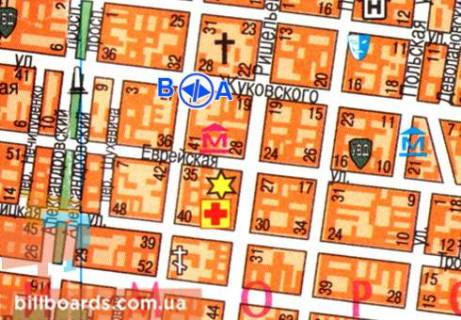 Citylight  in Odessa Zukovskogo st., 25 / Ekaterininskaa st. scheme