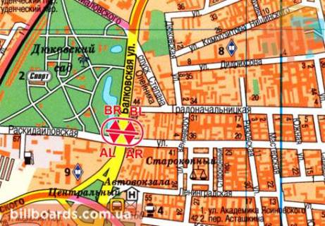 Prismatron, Prism  in Odessa Balkovskaa st., 99 / Raskidajlovskaa st. vozle AZS "WOG", razdelitel', v storonu Malovskogo st. - 80671 scheme