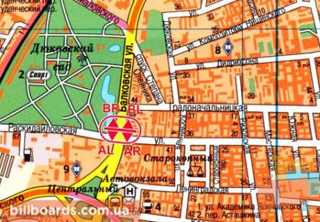 Prismatron, Prism  in Odessa Balkovskaa st., 99 / Raskidajlovskaa st. vozle AZS "WOG", razdelitel', v storonu Grusevskogo st. - 80679 scheme