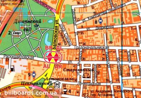 Prismatron, Prism  in Odessa Balkovskaa st., 99 / Raskidajlovskaa st. vozle AZS "WOG", razdelitel', v storonu Grusevskogo st. - 80681 scheme