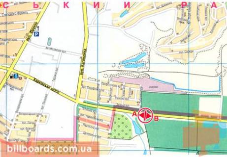 Billboard  in Poltava Har'kovskoe sosse, vozle gostinicy "Bavaria", so storony Evropejskoj st. (byvs. Frunze st.) scheme