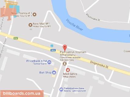 Billboard B in Pavlograd, 6х3  st. Dniprovs'ka - st. Sahtobudivnikiv scheme