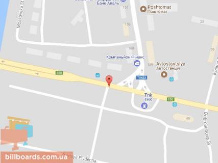 Billboard B in Pavlograd, 6х3  st. Dniprovs'ka - st.Poltavs'ka, bila svitlofora scheme