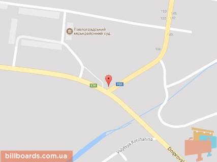 Billboard B in Pavlograd, 6х3  st. Dniprovs'ka - st.Dzerzins'kogo scheme