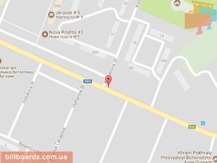 Billboard A in Pavlograd, 6х3  st. Dniprovs'ka - st. Komarova scheme