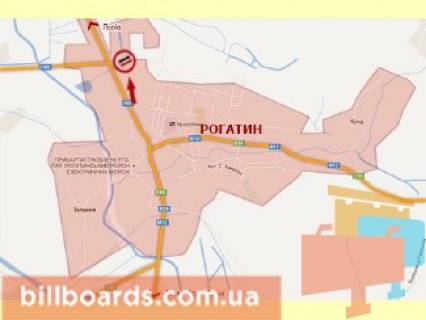 Billboard A in Rohatyn, 3х6  st. Galic'ka 102-104 ( viizd na l'viv) st.A scheme