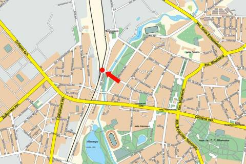 Billboard A in Rivne, 3x6  Nebesnoi Sotni st. (kol. Kikvidze st.) / Sagajdacnogo st., v bik z/d vokzalu scheme